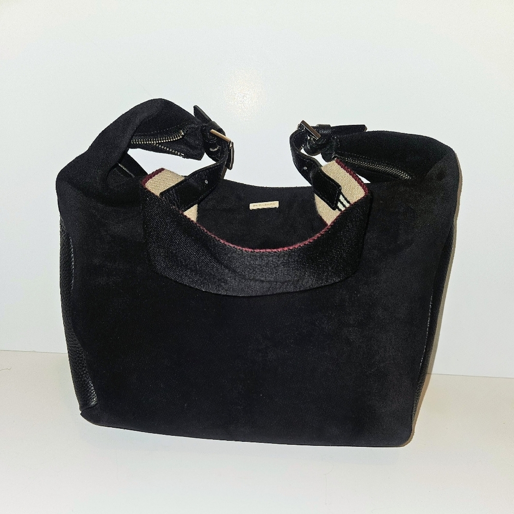 Burberry Black Suede Vintage Hobo Bag - Picture 7 of 14